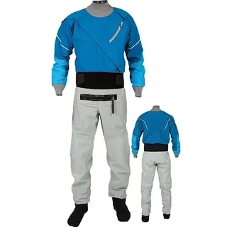 Trockenanzug Für Herren, Kajak, Leicht, 3-Lagig, Wasserdicht, Zum Paddeln, Angeln, Bootfahren, Kanufahren, Rafting, Tourengehen, Segeln,Blue-XXL