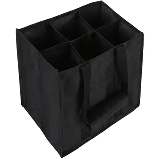 Schwarz Flaschentasche,Flaschenträger mit 6 Flaschen,Wiederverwendbarer Getränketräger,Flaschenkorbe für Weine,Biere und andere Getränke,für Oder Einkauf Flaschenbehälter für den Täglichen Gebrauch