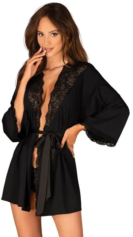 Obsessive - Bellastia Kimono - Schwarz Schwarz XL/2XL