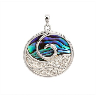 Vivance Kettenanhänger 925/- Sterling Silber rhodiniert Abalone und Zirkonia weiß