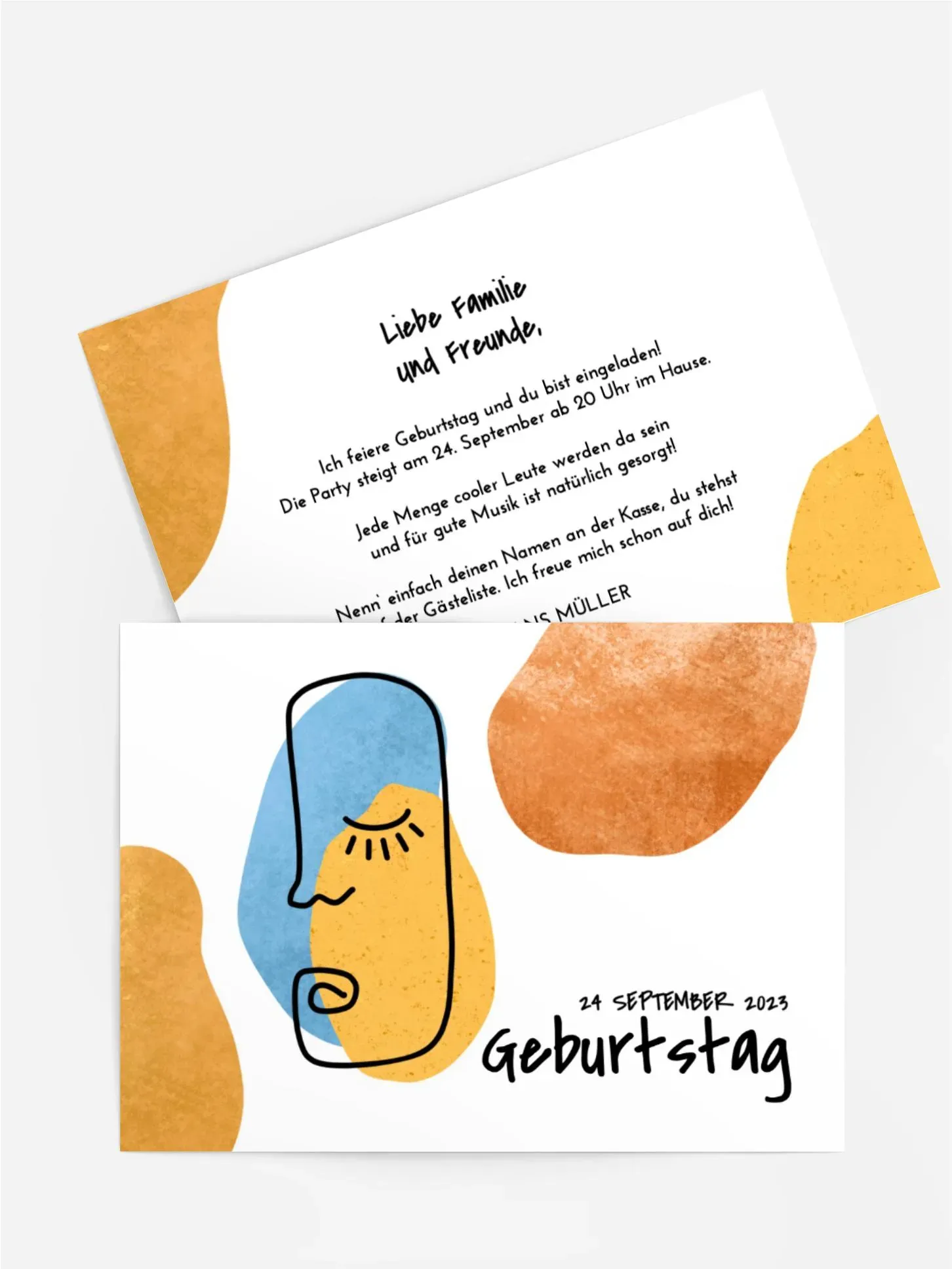 Geburtstagseinladung selbst gestalten mit Spruch und Fotos im Onlinedesigner bei Meine-Kartenmanufaktur.de