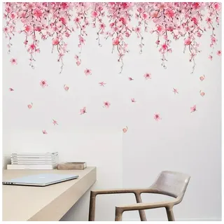 Montegoni Wandsticker Kirschblüten Wandtattoo Rosa Blume Frühling Aufkleber (Einzel, 1 Stück Wandtattoo), Selbstklebend, wasserfest, vielseitig einsetzbar, leicht zu reinigen