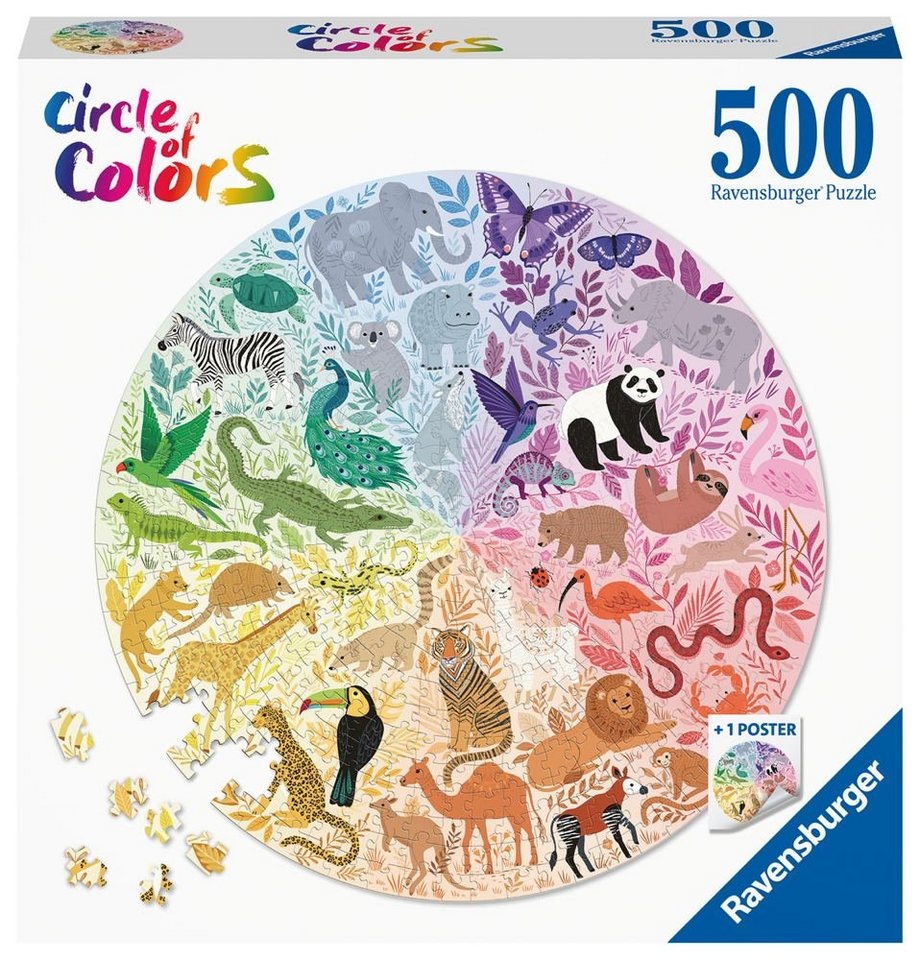 Ravensburger Puzzle 500 Teile Ravensburger Puzzle Circle of Colors Animals 17172, 500 Puzzleteile