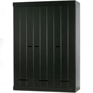 Woood Connect Garderobenschrank 140 cm x 195 cm x 53 cm schwarz