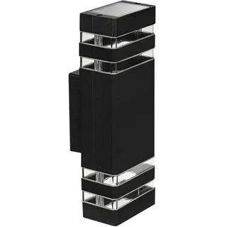 MasterLED Außenwandleuchte Inez 2x GU10 IP65 Schwarzgrau RAL 7021 Up & Down Fassadenleuchte Wandlampe Modern 30cm PC-Gehäuse - Grau