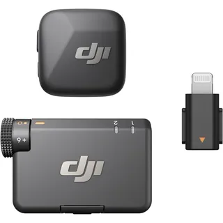 DJI Mic Mini (1 Sender + 1 Empfänger) mit Mic Mini Handy-Adapter (Lightning), Ultraleicht, Detailreicher Audio, Geräuschunterdrückung, Autom. Begrenzung, Wireless Mikrofon, Vlog, Streaming
