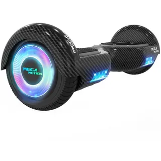 Mega Motion Balance Scooter 6.5 Zoll Hoverboard mit Bluetooth LED-Licht 2 Motoren, 15,00 km/h, Geschenk für Kinder und Jugendliche schwarz