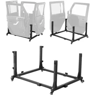 Vevor Jeep-Türen-Aufbewahrungswagen (für 4 Türen) beweglich, stabiler Autotür-Halterungswagen, passend für Jeep Wrangler JK JL/Gladiator JT 2007–2023 JK JL / Gladiator JT Schwarz