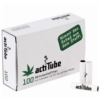 actiTube Aktivkohlefilter 1 x 100 Stück 9mm Eindrehfilter Pfeife in Acti Tube Tune Filtertips Aktivkohle