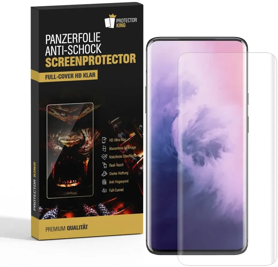1x Panzerfolie für OnePlus 7 Pro FULL COVER Displayfolie Displayschutzfolie KLAR