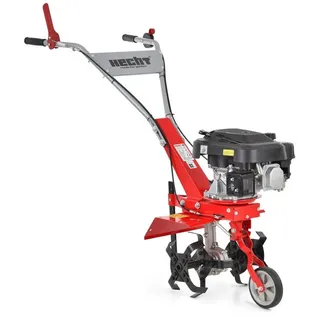 Hecht Gartenhacke Gartenfräse Benzin 761 mit Führungsrad 24 cm Arbeitstiefe, 3,67 PS, 36 cm Arbeitsbreite, 150 cm3, robuste Hackmesser rot