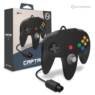 N64 - Captain Premium Controller #schwarz [Hyperkin] NEU & OVP