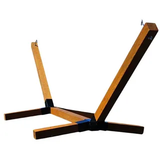 QLS Hängemattengestell aus Holz XXL 350 cm wetterfest bis zu 350 kg Outdoor 11286 - Goldene Eiche