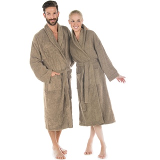 CelinaTex S-XXXL Bademantel Schalkragen Uni lang aufgesetzte Taschen Damen Herren Unisex warm Frottee Baumwolle OEKO-TEX Oregon