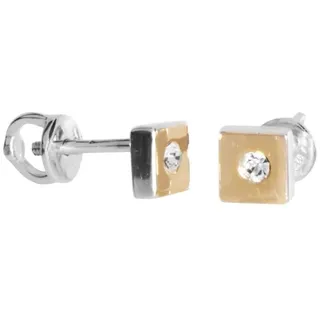 OSTSEE-SCHMUCK Paar Ohrstecker - Sunny Exklusiv - Silber 925/000 & Gold 585/000 - (2-tlg) gelb|goldfarben