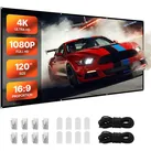 VEVOR manuelle Projektionsleinwand Beamer Leinwand, 120 Zoll 16:9 4K 1080 HD, wandmontierte Projektionsleinwand mir mit 8 Haken und doppelseitigen Klebebändern, Filmprojektion für Heimkino