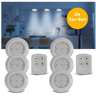 EAXUS Eaxus® 6er Set LED Lampe Batteriebetrieben - LED Unterbauleuchte mit Fernbedienung und Timer
