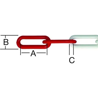 Vormann Absperrkette Stahl rot-weiß 6/8 mm