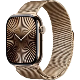 GPS + Cellular 46 mm Titaniumgehäuse gold Milanaise Aarmband gold M/L