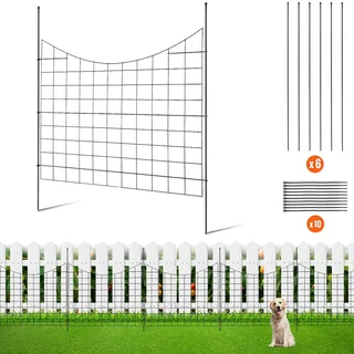 Vevor 5er-Set Dekorativer Gartenzaun 75x93cm Metallzaun aus Kohlenstoffstahl Steckzaun 6,38cm Spike-Abstand Hundezaun Gitterzaun Beetzaun Zaun Metall Zaunelementen inkl. Befestigungsmaterial