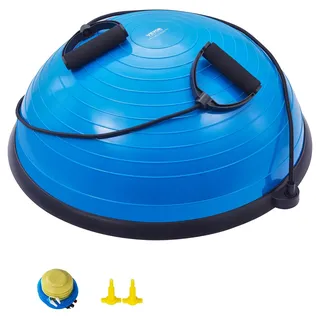 Vevor Halb-Gymnastikball-Trainer, 584 mm Balance Ball Trainer, 300 kg Tragkraft Stabilitätsball, Yoga-Ball mit Widerstandsbändern und Fußpumpe, Kraft-Fitnessball für das Heim-Fitnessstudio, Blau