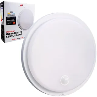 Maclean Brackets LED-Lampe mit PIR Bewegungsmelder 10 W IP65 Weiß