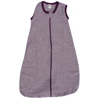 Lilano, Schlafsack Ringel ohne Arm, 70% Wolle (kbT), 30% Seide, 210 gr./m2 (Beere/Natur, 1 (70 cm)) - 1 (70 cm)