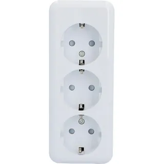 Unitec Steckdose 3-fach Aufputz Weiß