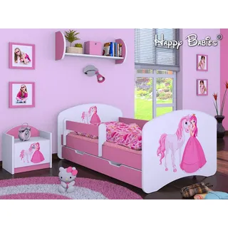 3-teiliges Set Jugendzimmer Kindermöbel Zimmermöbel 160 x80 (Prinzessin mit Pferd rosa)
