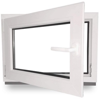 Kellerfenster - Kunststoff - Fenster - innen weiß/außen weiß - BxH: 100 x 60 cm - 1000 x 600 mm - DIN Links - 2 fach Verglasung - 60 mm Profil