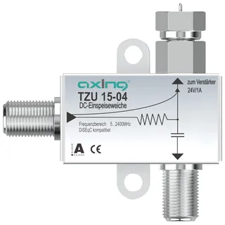 axing/skt Axing TZU 15-04 Stromeinspeiseweiche zum Fern-Speisen von Multischaltern 5-2400 MHz max. 18V, Metall