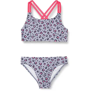 Playshoes Mädchen Uv-schutz Bikini Badeanzug Schwimmanzug Badebekleidung, Grau Leo, 158-164
