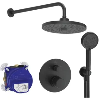 Ideal Standard Ceratherm T100 Armaturen-Set A7671XG Unterputz-Brausethermostat, silk black
