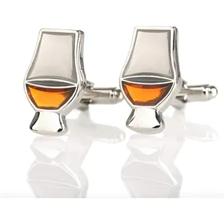 Eburya Emaillierte Manschettenknöpfe aus Schottland in Whiskyglas Form für formell gekleidete Männer