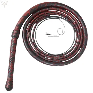 Bullwhip Reitpeitsche, 91 cm, echtes Rindsleder, 8 Zöpfe, Schwarz und Rot, Seilkern innen, Geburtstagsgeschenk für Ihn (91 cm)
