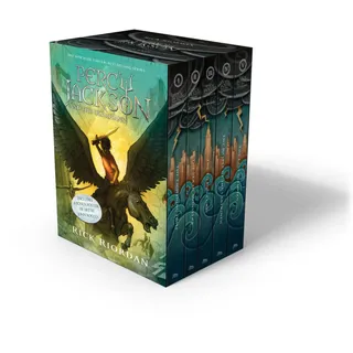 eduwrld Percy Jackson and the Olympians 5 Book Paperback Boxed Set (w/poster):