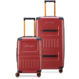 Jeep JH002B Hartschalengepäck, erweiterbar, mit Spinnrollen, Chilischote, 2 Piece Set 19/29 Inch, Jh002b Hartschalengepäck mit Spinnrädern