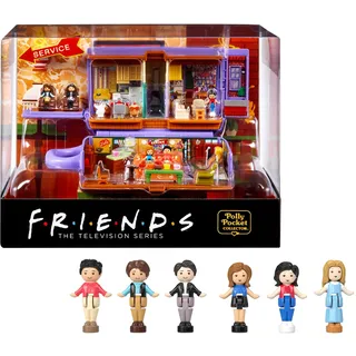 POLLY POCKET Friends Schatulle - Central-Perk-Kaffeetasse, 6 Hauptdarsteller, 9 Zubehörteile, 3 Friends-Orte, ausstellbare Premium-Verpackung, für Sammler ab 14 Jahren, HKV74