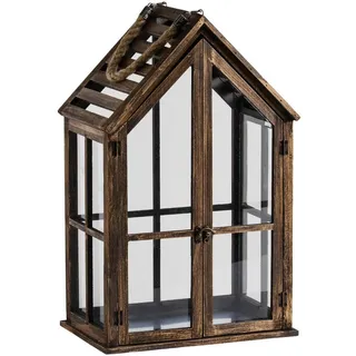 home&you Laterne, Braun, Holz, 21.5x51.5x32 cm, Dekoration, Windlichter - Laternen, Windlichter