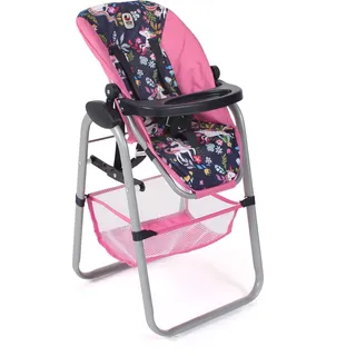 Bayer Chic 2000 655-43 Puppen-Hochstuhl, Einhorn, Navy-pink, 36 x 35 x 73 cm