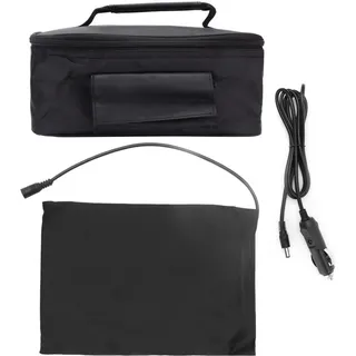 Eosnow - Tragbare Mini-Auto-Mikrowelle, 12 v, elektrischer Ofen, schnell erhitzende Picknick-Box für Reisen, Camping, Essen, Kochen, Schwarz
