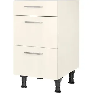 nobilia® Unterschrank "Touch", vormontiert, mit höhenverstellbaren Sockelfüßen, in den Breiten 30, 45, 60 und 90 cm, mit Schubkasten und Auszügen weiß 45 cm x 87 cm x 58,3 cm