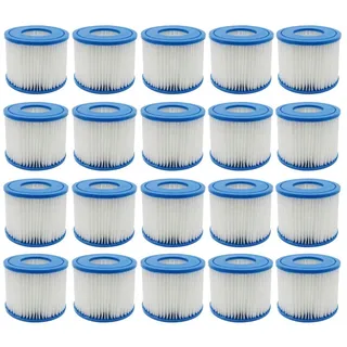 Trade-Shop Ersatzfilter 20x passend für Bestway Lay-Z-Spa Miami, Vegas, Palm Springs, Hawaii, Zubehör für Bestway FD2134, Typ VI, 58323, 58323e, 58239 / Whirlpool-Zubehör, Größe: VI Filter / für das Filtergehäuse an der Poolinnenwand blau