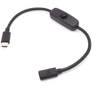 BerryBase BerryBase USB C Kabel 30cm mit Schalter - USB Typ C Buchse zu USB Typ USB-Kabel, (30 cm)