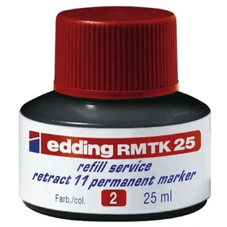 edding RMTK 25 Nachfülltinte - rot 25 ml - mit Kapillarsystem, ideal zum sauberen und unkomplizierten Nachfüllen der edding Permanent Marker retract 11