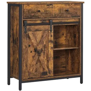 VASAGLE Sideboard 70 x 80 x 30 cm Braun/Schwarz