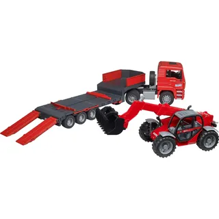 Bruder MAN TGA Tieflader Manitou Teleskoplader