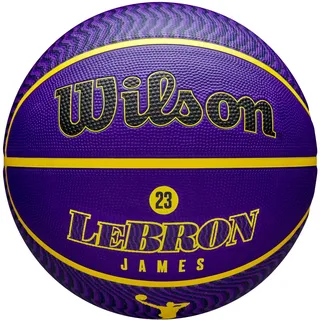 Wilson NBA Player ICON Outdoor BSKT Lebron New, Violett/Gelb, 7