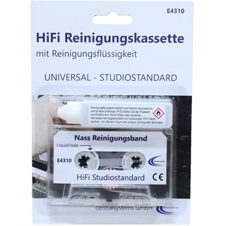 centralsystems GmbH Hochwertige HiFi Audio Reinigungskassette MC + Reinigungsfluid für Kassettenrekorder