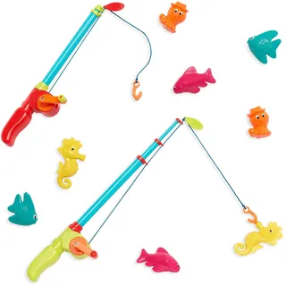 B. Toys - Little Fisher's Kit - Angelspielset für Kinder - Magnetisches Angelspiel - 2 Angelruten & 8 Meerestiere - Wasserspielzeug für Bad, Pool - 3 Jahre +